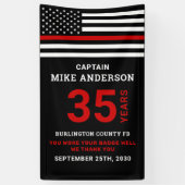 Service van de pensioenjaren van de brandweerman m spandoek (Verticaal)