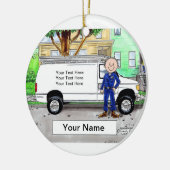 Service Van, White - Male Keramisch Ornament (Links)