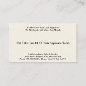 Service-Visitekaartje voor verkoop en reparatie va Visitekaartje (Achterkant)