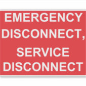 Service voor noodontkoppeling — Verbrekingslabel Sticker (Voorkant)