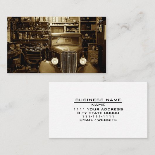 Service voor reparatie van auto-technicus visitekaartje (Voorkant / Achterkant)
