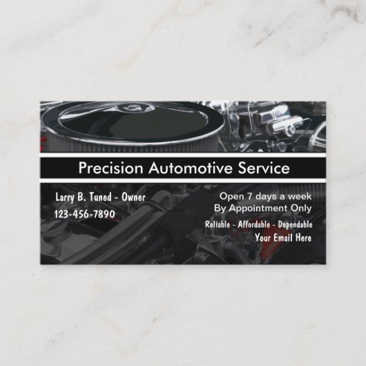 Service voor reparatie van auto's visitekaartje (Voorkant)