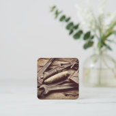 Service voor reparatie van handyman Rustige tools Vierkante Visitekaartje (Staand voorkant)