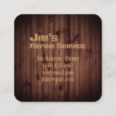 Service voor reparatie van handyman Rustige tools Vierkante Visitekaartje (Achterkant)