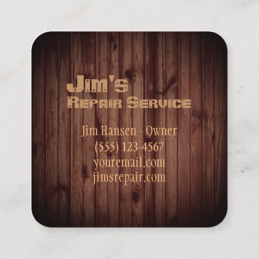 Service voor reparatie van handyman Rustige tools Vierkante Visitekaartje (Achterkant)
