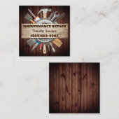 Service voor reparatie van handymanonderhoud vierkante visitekaartje (Voorkant / Achterkant)