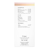 Service voor Trendy Pink Gold Salon Spa-prijslijst Reclamekaart (Achterkant)