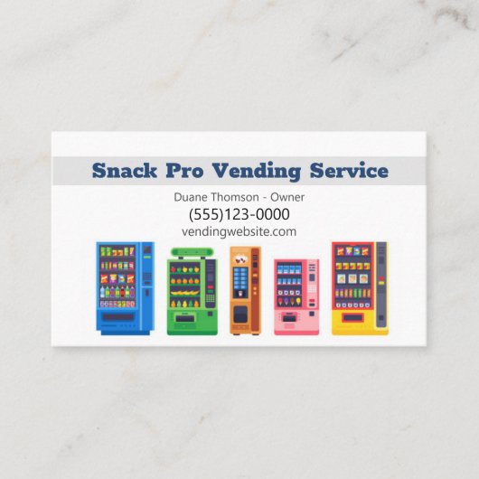 Service voor verkoopautomaat voor Snack Vendor Visitekaartje (Voorkant)