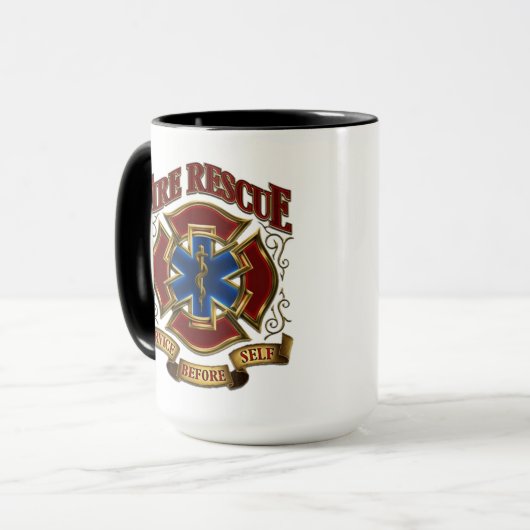 Service voor zelfbrandbeveiliging mok (Voorkant links)