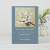 Serviceberry Flower Gravure Wedding Invitation Kaart (Staand voorkant)
