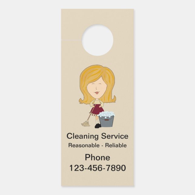 Servicebuurt schoonmaken Adverteren Deurhanger (Voorkant)