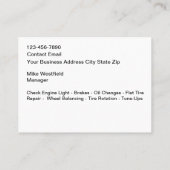 servicecentrum voor autoreparatie visitekaartje (Achterkant)