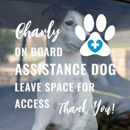 Servicehond aan boord Cyan Blauwe Medische Logo Au Raamsticker
