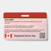 Servicehond Canada-badge Badge (Achterkant)
