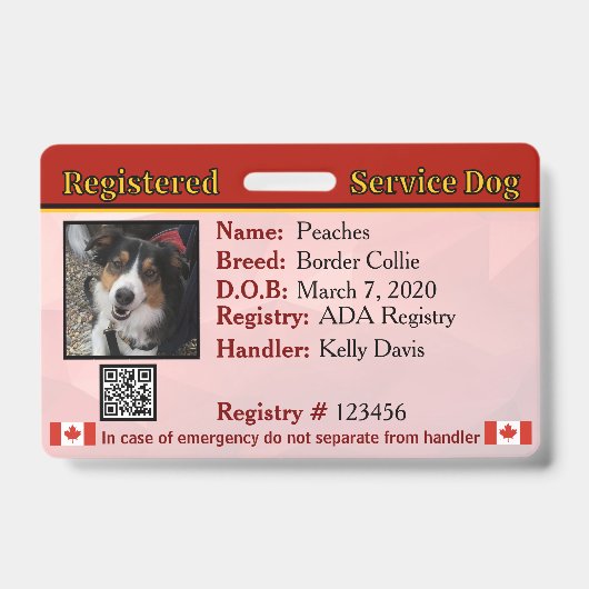 Servicehond Canada-badge Badge (Voorzijde)