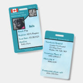 Servicehond ID-kaart teal verticaal Badge (Voor- en achterkant)