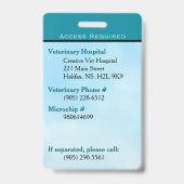 Servicehond ID-kaart teal verticaal Badge (Achterkant)
