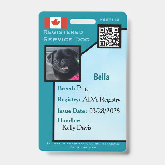 Servicehond ID-kaart teal verticaal Badge