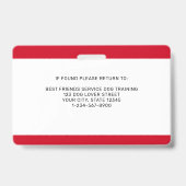 Servicehond in opleiding ID Rood Gepersonaliseerde Badge (Achterkant)