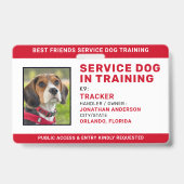 Servicehond in opleiding ID Rood Gepersonaliseerde Badge (Voorzijde)
