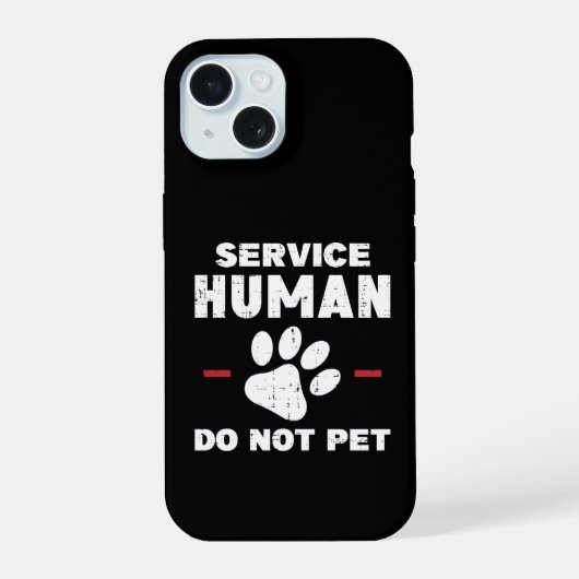 Servicehond Niet Aaien Grappig Geschenk voor Honde iPhone 15 Case (Achterkant)