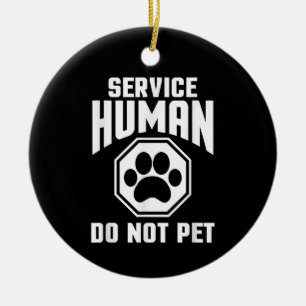Servicehond ontwerp niet aaien grapje hond los keramisch ornament