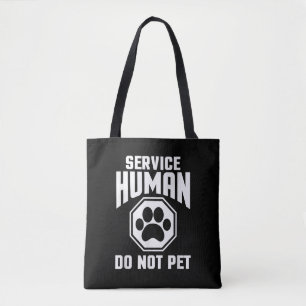 Servicehond ontwerp niet aaien grapje hond los tote bag