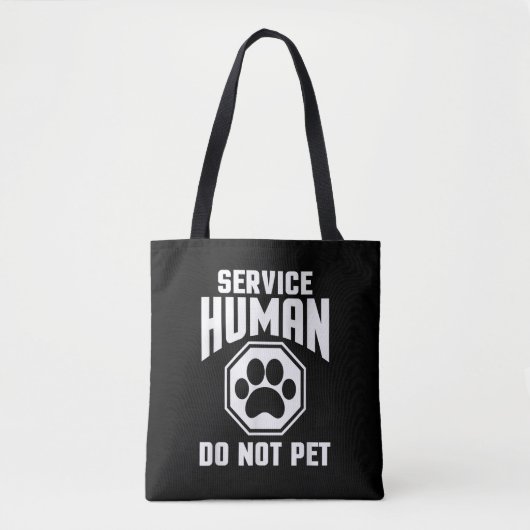 Servicehond ontwerp niet aaien grappige spreuk hon tote bag (Voorkant)