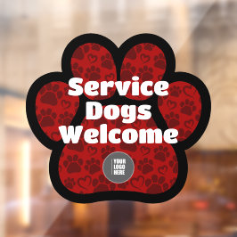 Servicehonden Welkom Huisdier Pootafdruk Aangepast Raamsticker