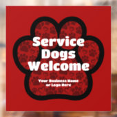 Servicehonden Welkom Huisdier Pootafdruk Aangepast Raamsticker (Vel 2)