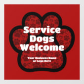 Servicehonden Welkom Huisdier Pootafdruk Aangepast Raamsticker (Vel)