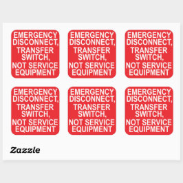 Servicelabel voor Disconnect Transfer Switch Vierkante Sticker