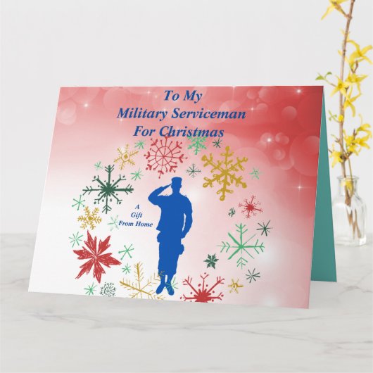 Serviceman Folded Wenskaart Kaart (Gele Bloem)