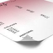 Servicemenu roos Gold Blush Pink Salon Price List Poster (Hoek)
