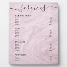 Servicemenu roos Gold Marble Salon Price List Serv Fotoplaat