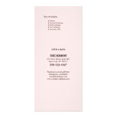 Servicemenu Sequin Gold Pink Salon Price List Reclamekaart (Achterkant)