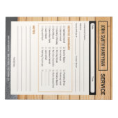 Serviceoproep Huisreparatie Formulier Klusjesman Notitieblok (Voorkant)