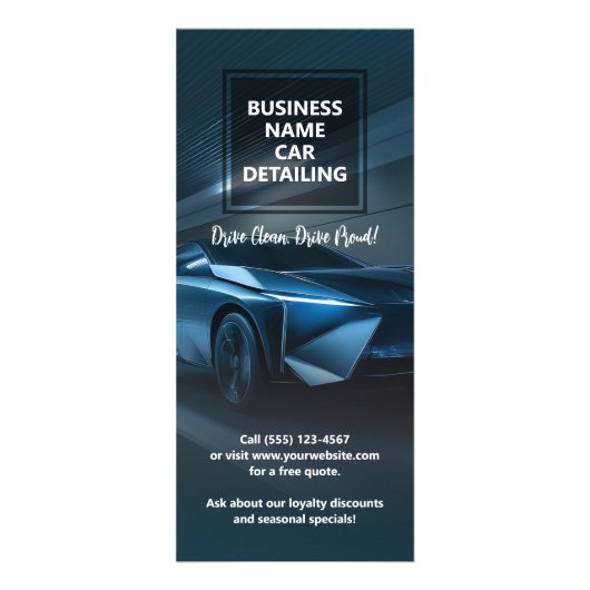 Serviceopties voor autodetails - Voertuigverzorgin Reclamekaart (Voorkant)