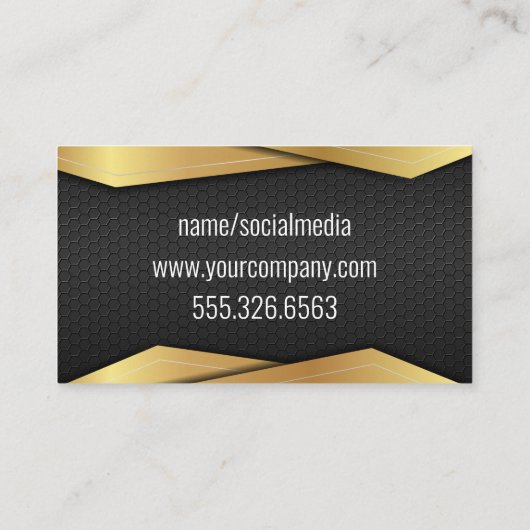 Servicepictogrammen herstellen | Goud Zwart Metaal Visitekaartje (Achterkant)