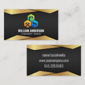 Servicepictogrammen herstellen | Goud Zwart Metaal Visitekaartje (Voorkant / Achterkant)