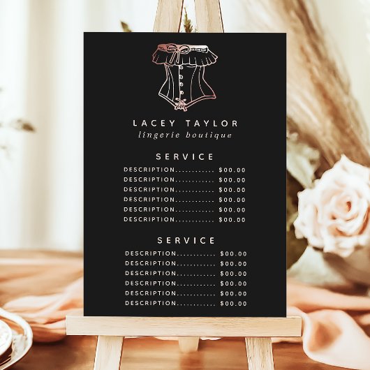  serviceprijs voor corset-Logo Lingerie Menu