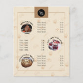 Serviceprijslijst Menu Bakkerij Beige Icons Logo (Voorkant)