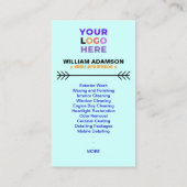 Services of Auto Detailing, Auto Repair Logo Visitekaartje (Achterkant)