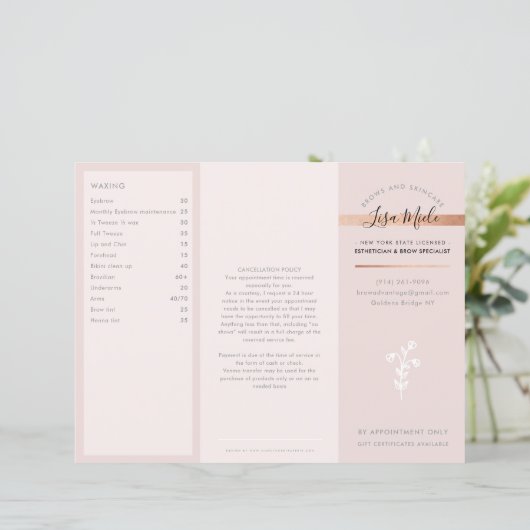 SERVICES PRIJS LIJST schoonheidssalon roos goudroz (Staand voorkant)