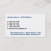  services voor het repareren van vrachtwagens visitekaartje (Achterkant)