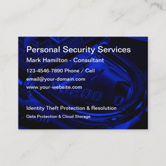 Services voor identiteitsdiefstal en gegevensbevei visitekaartje (Voorkant)