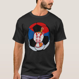 Servië Bal Vlag Patriottisch Voetbal Trots Nostalg T-shirt