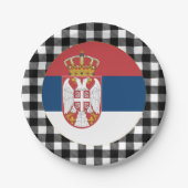 Servië-Bord, buffelpleister en Servische vlag Papieren Bordje (Voorkant)