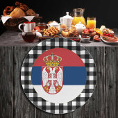 Servië-Bord, buffelpleister en Servische vlag Papieren Bordje