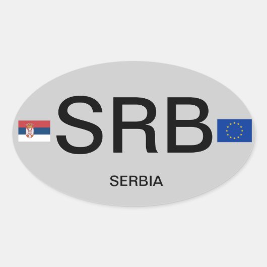 Servië* Euro-achtige ovalseticker Ovale Sticker (Voorkant)